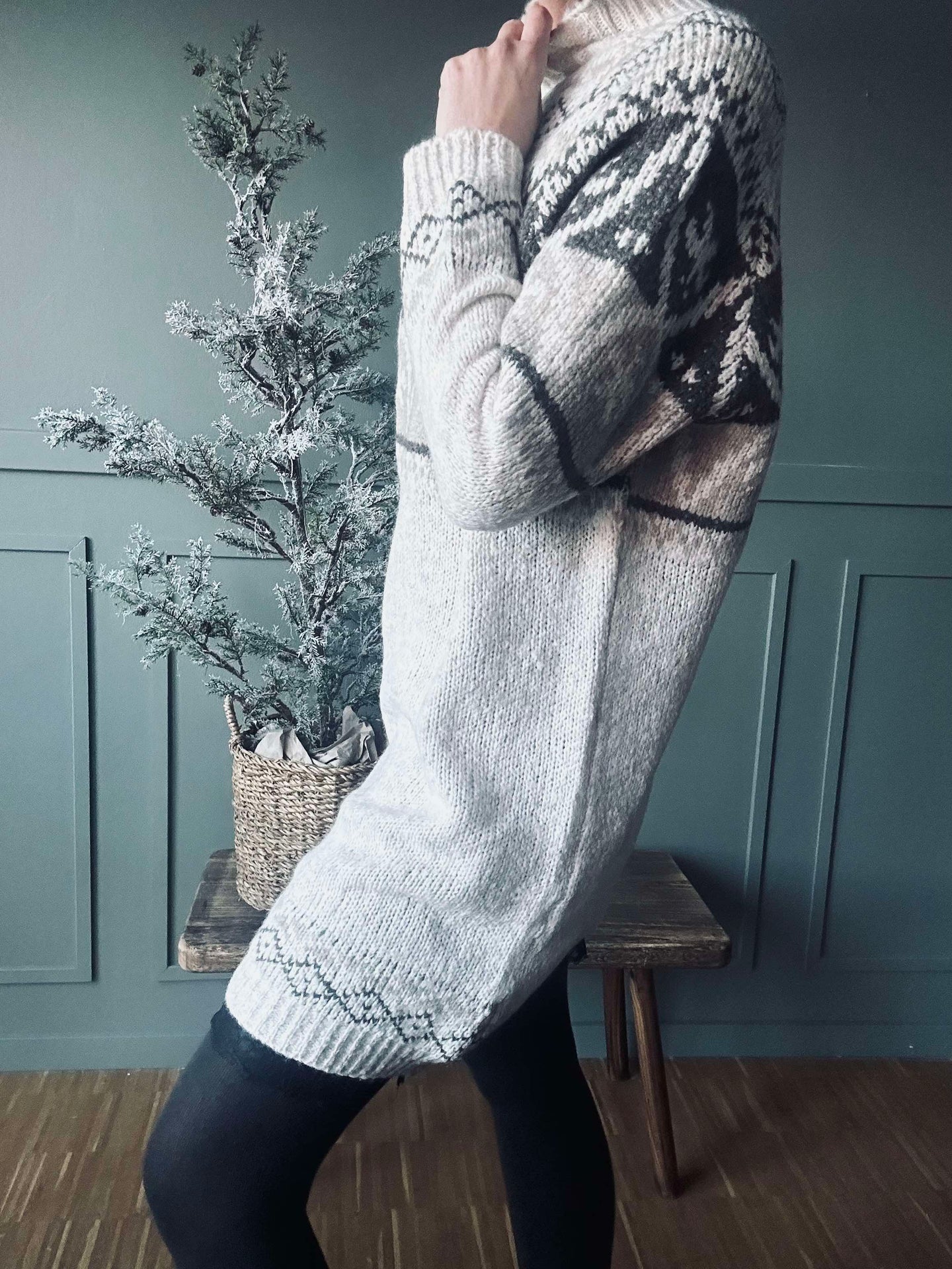 Stickad Klänning Vinter