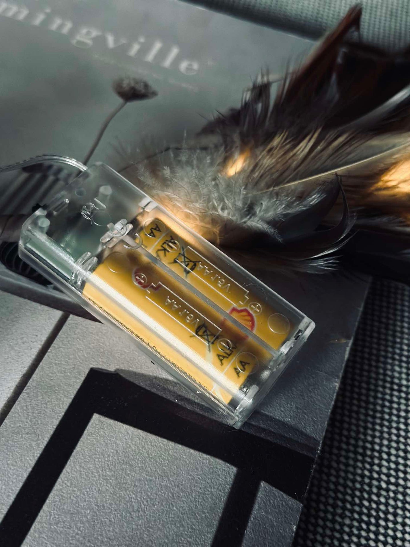 Fjäder med LED-ljus - 80 cm