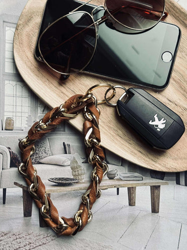 Nyckelsnodd – Valnöt / Guld