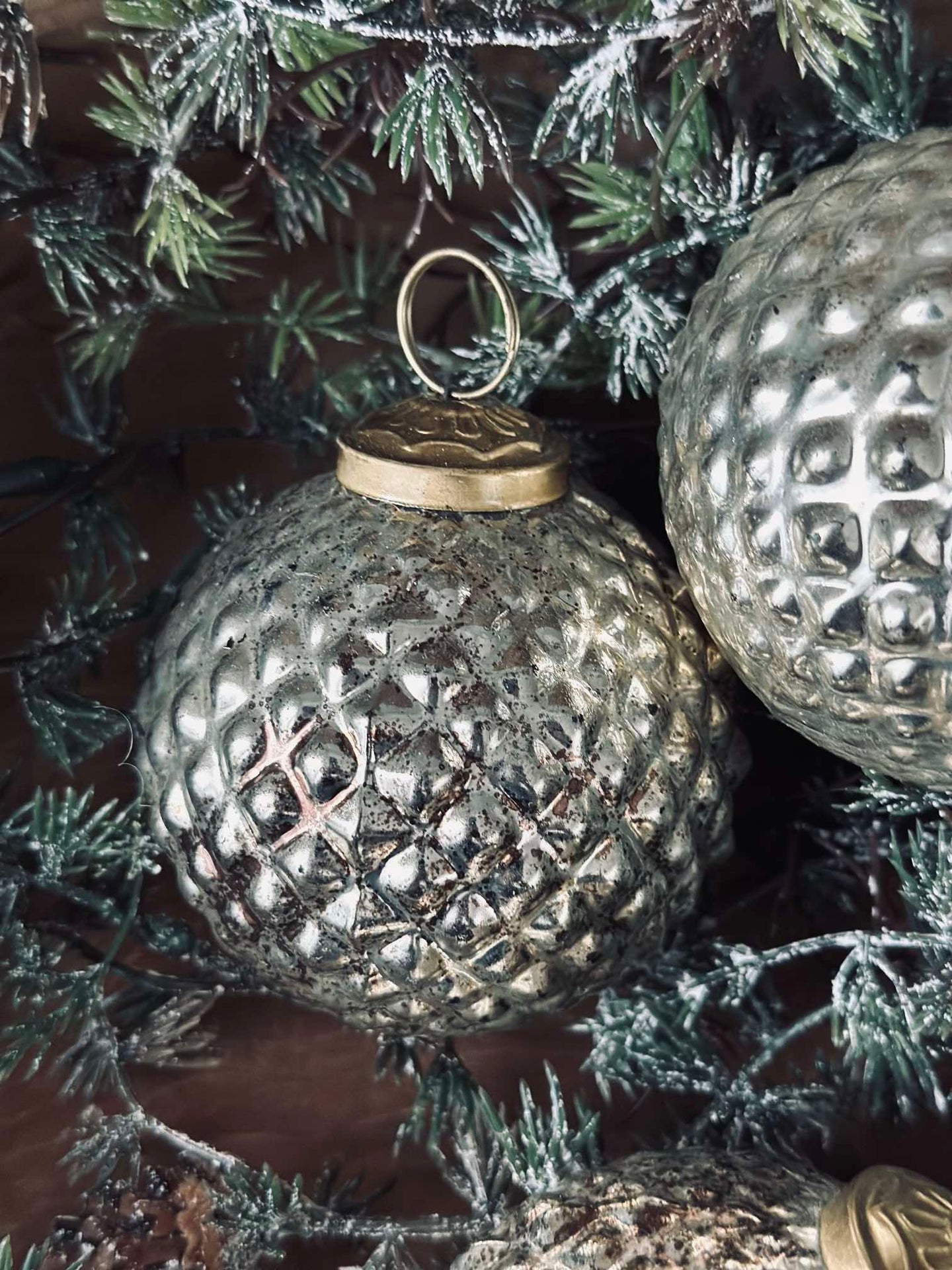 Julgranskulor i glas Guld - Paket med 3 st