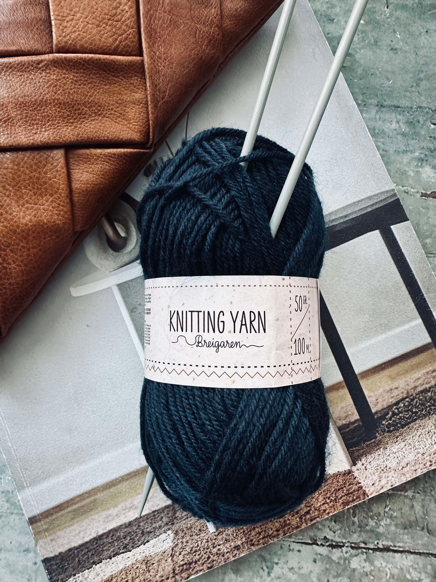 Polyestergarn 50 gram - Marinblå