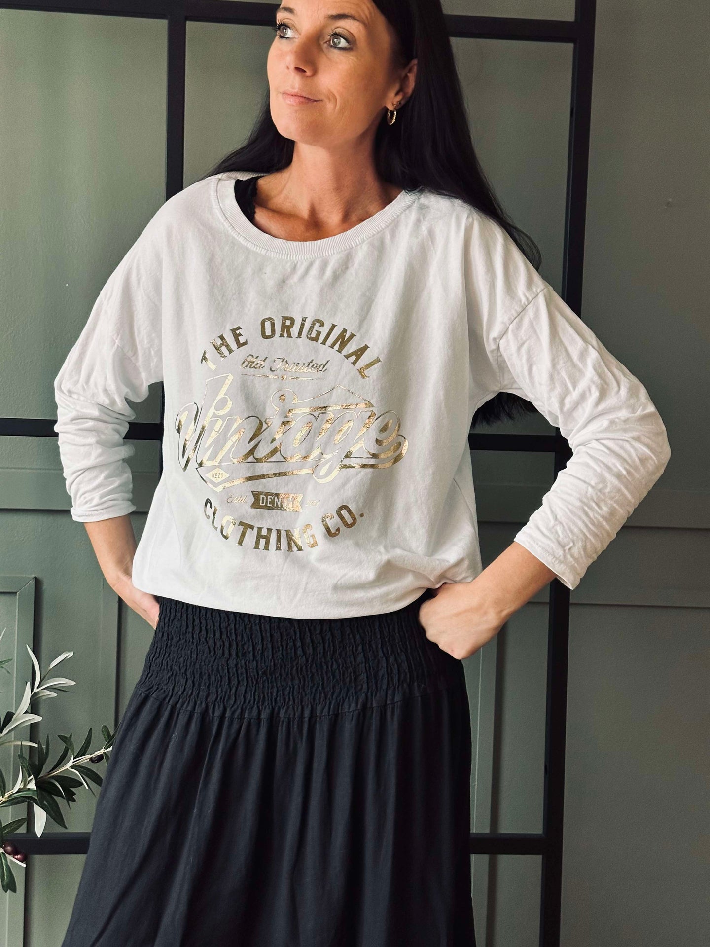 Kjol med smock - Svart