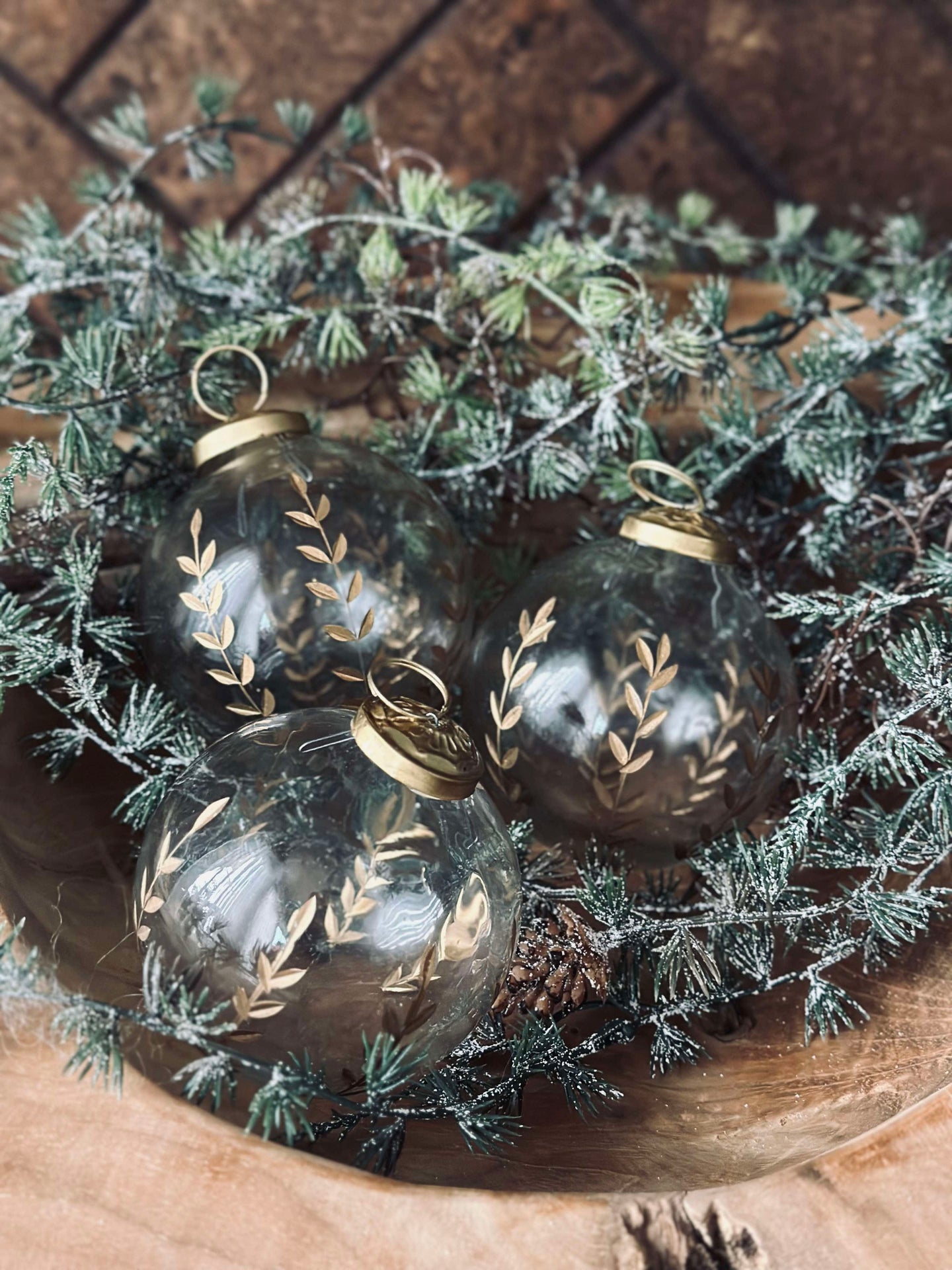 Glaskulor för jul - Paket med 3 st