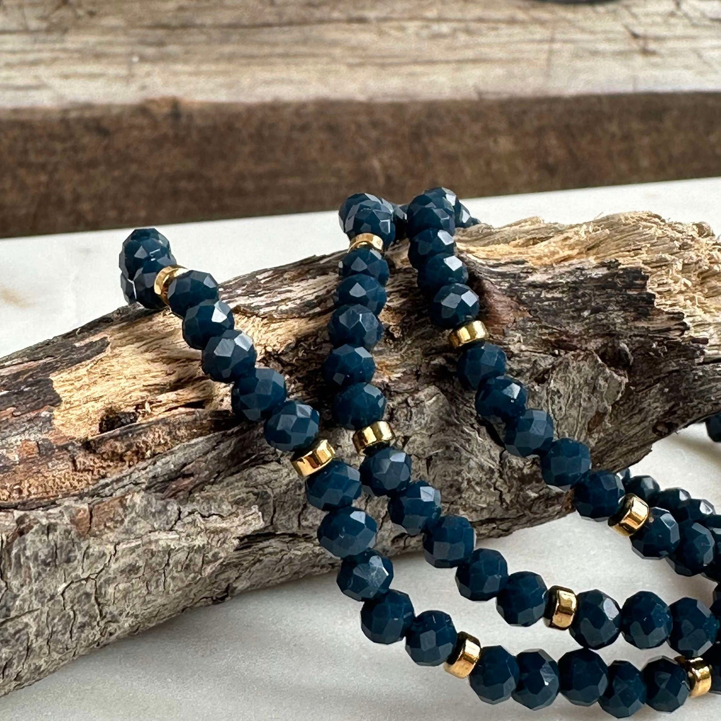 Armband Merle Havblå - Set med 3 st