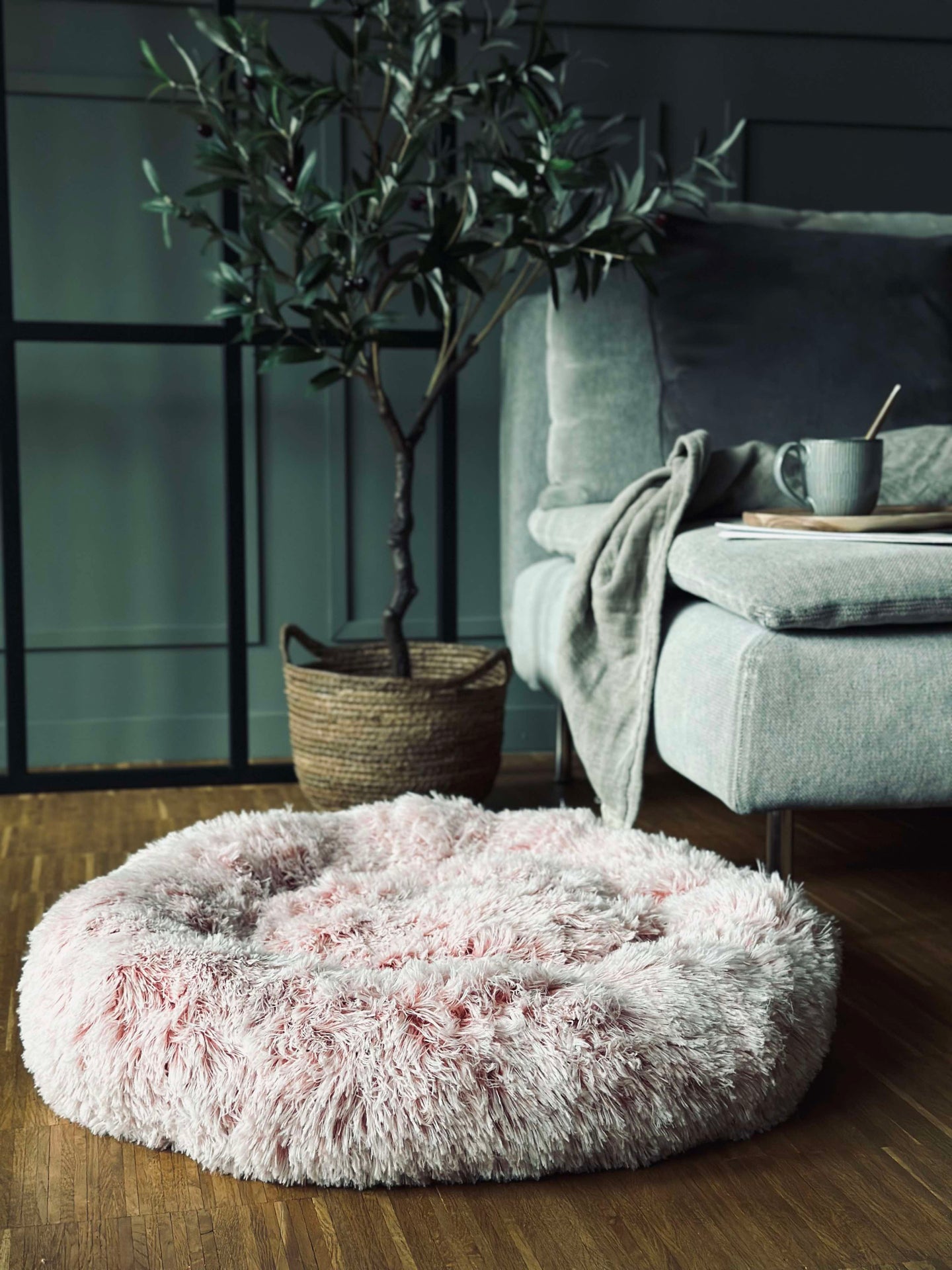 Fluffy hundbädd - Dia 60 cm Rosa