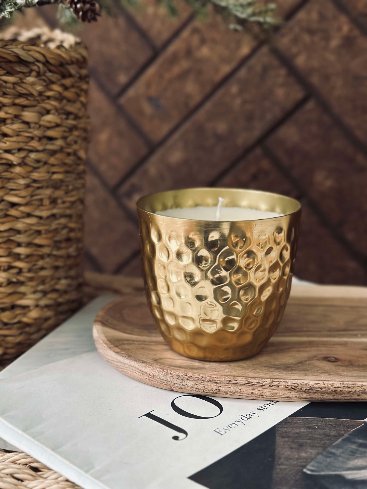 Ljus i burk Guld - Hög