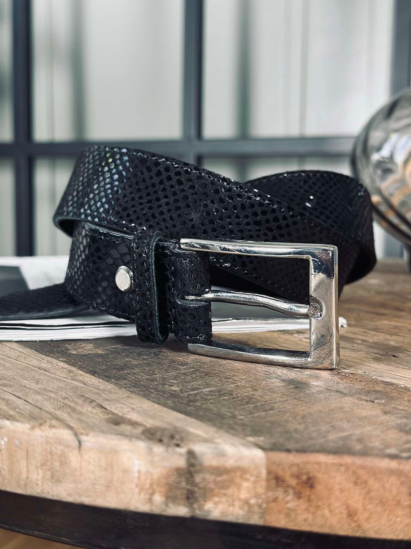 Bälte Alba - Svart Croco