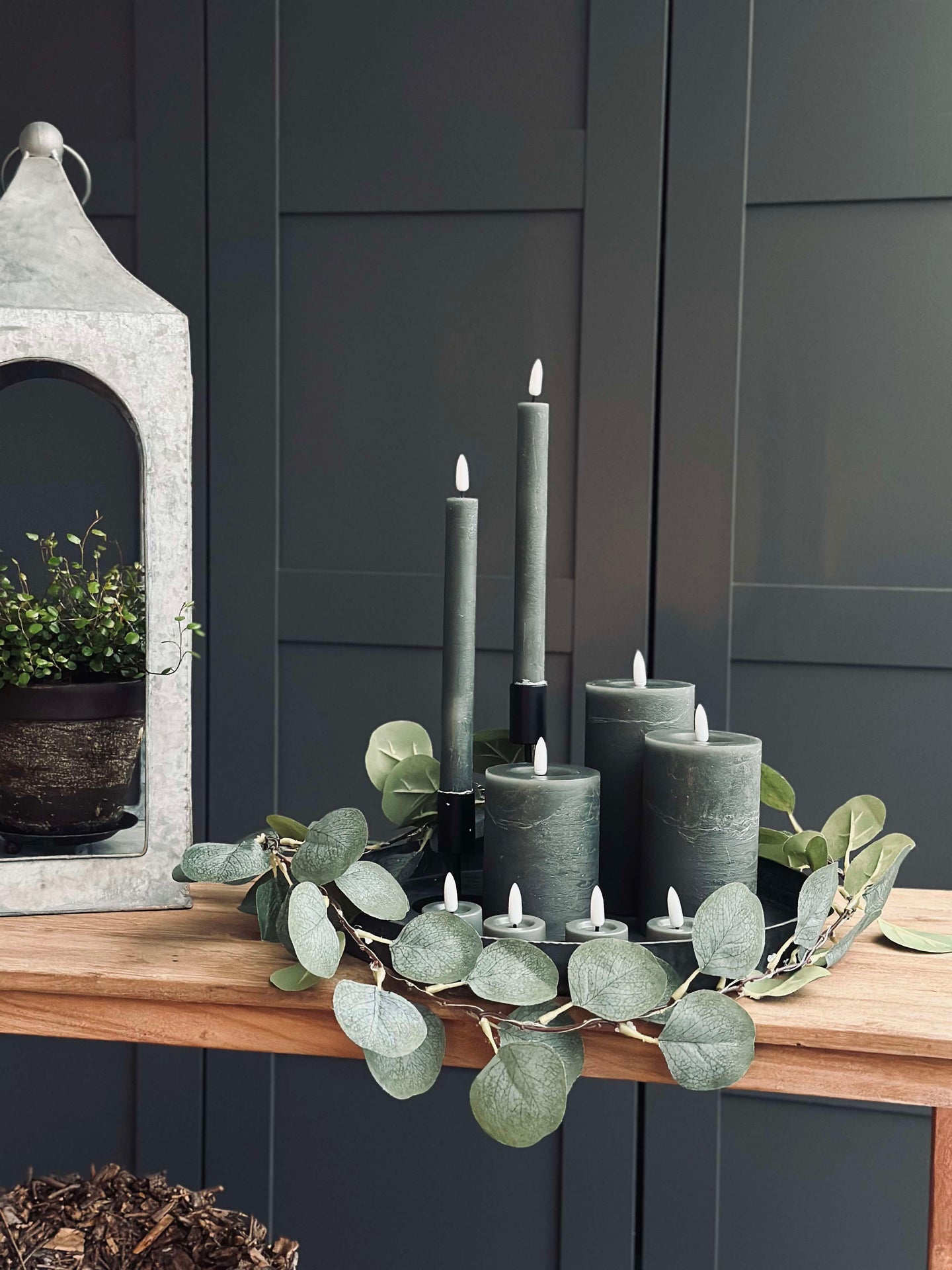 LED-ljuspaket med 9 LED-ljus - Grön