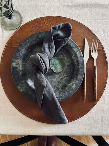 Läderunderlägg - Cognac dia 38