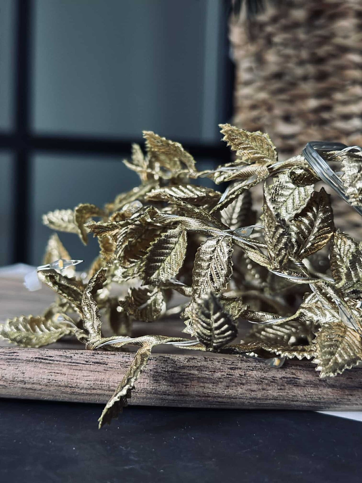 Ljusslinga med blad - Gold