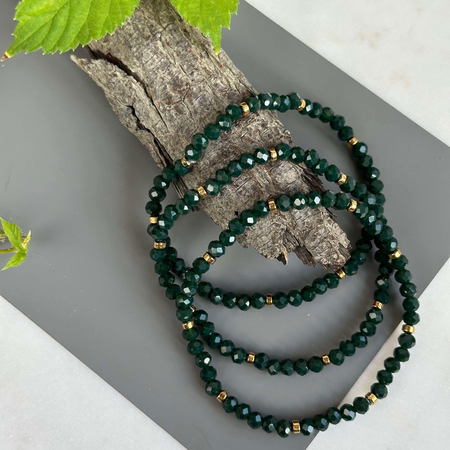Armband Merle Forest Green - Set med 3 st