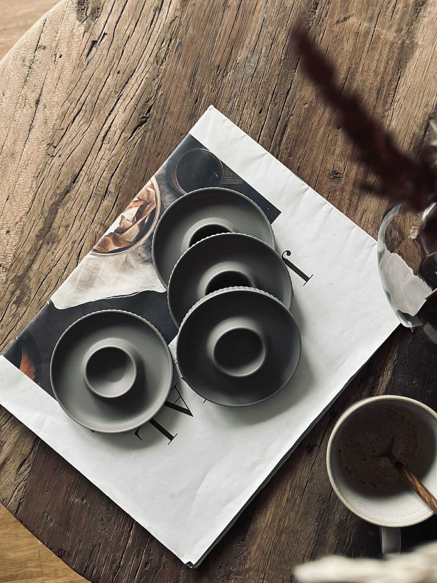 Äggkoppar Melamin Taupe - Set med 4 st.