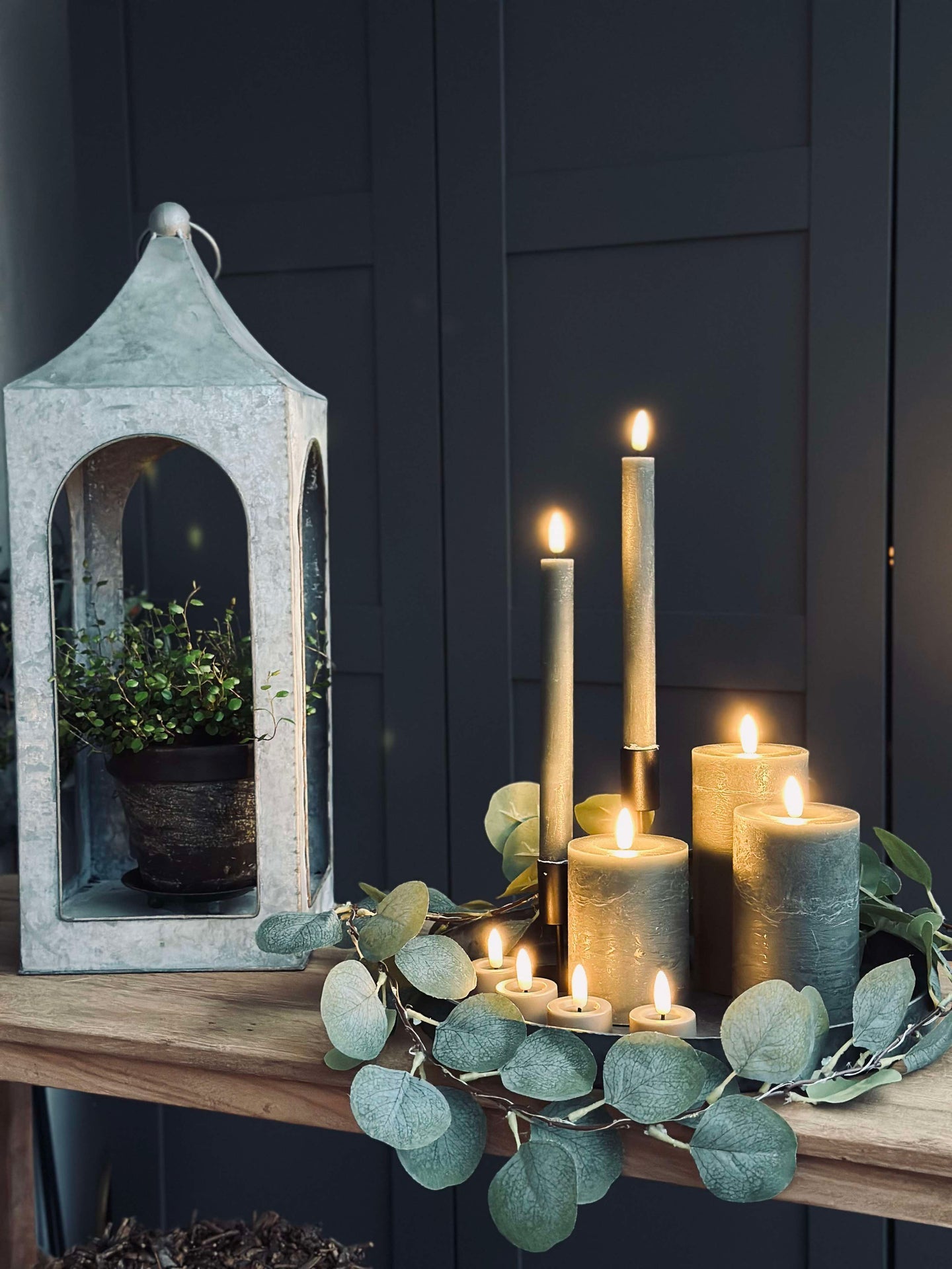 LED-ljuspaket med 9 LED-ljus - Grön