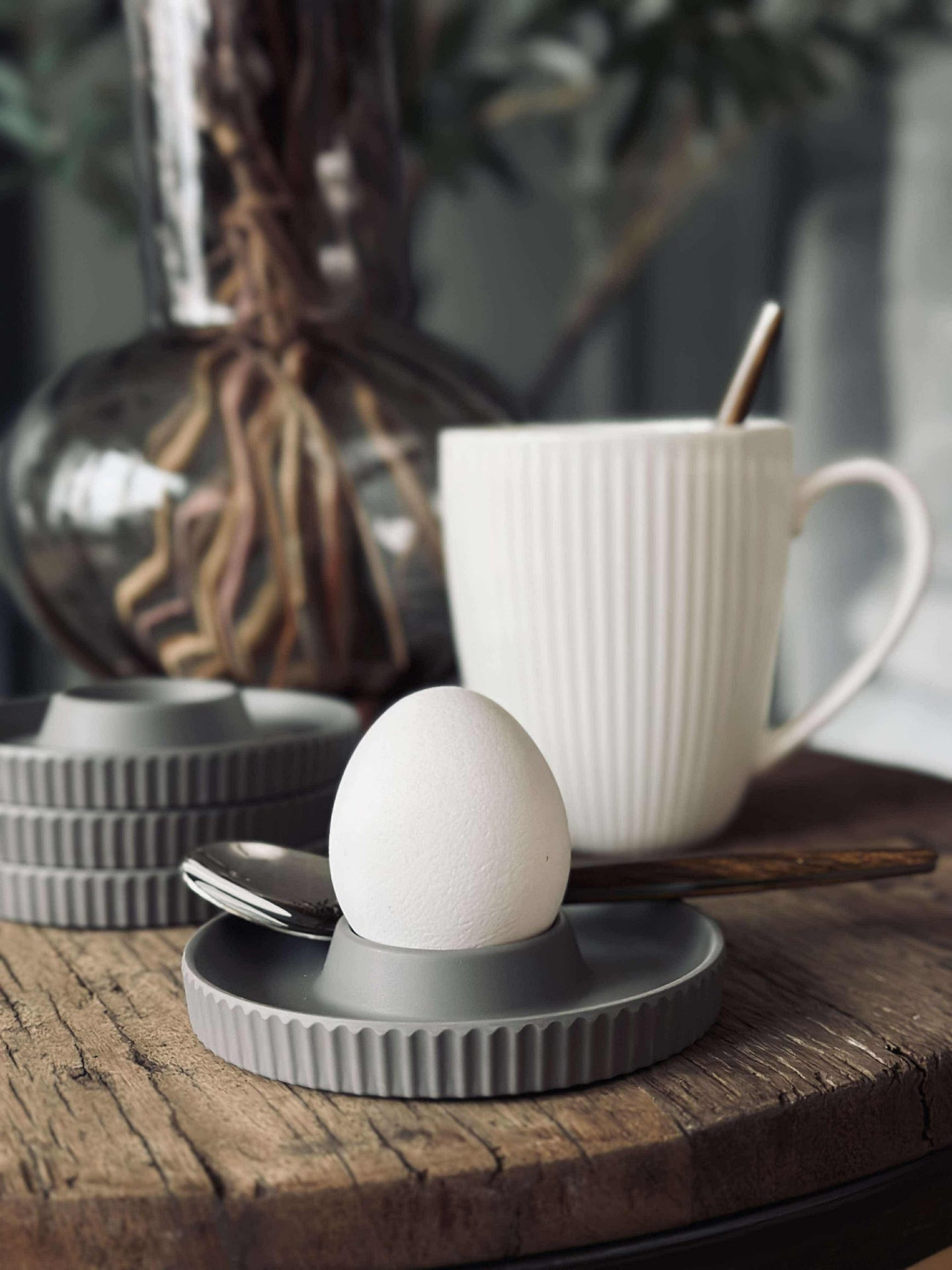 Äggkoppar Melamin Taupe - Set med 4 st.