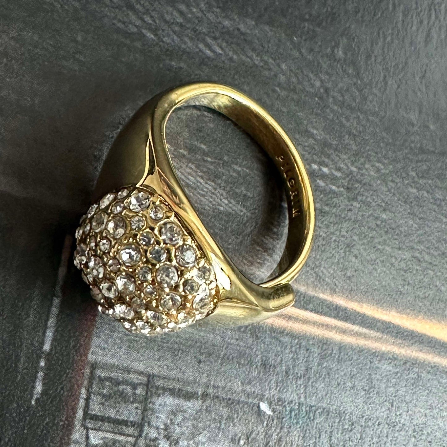 Ring CINDY kristall - Förgylld