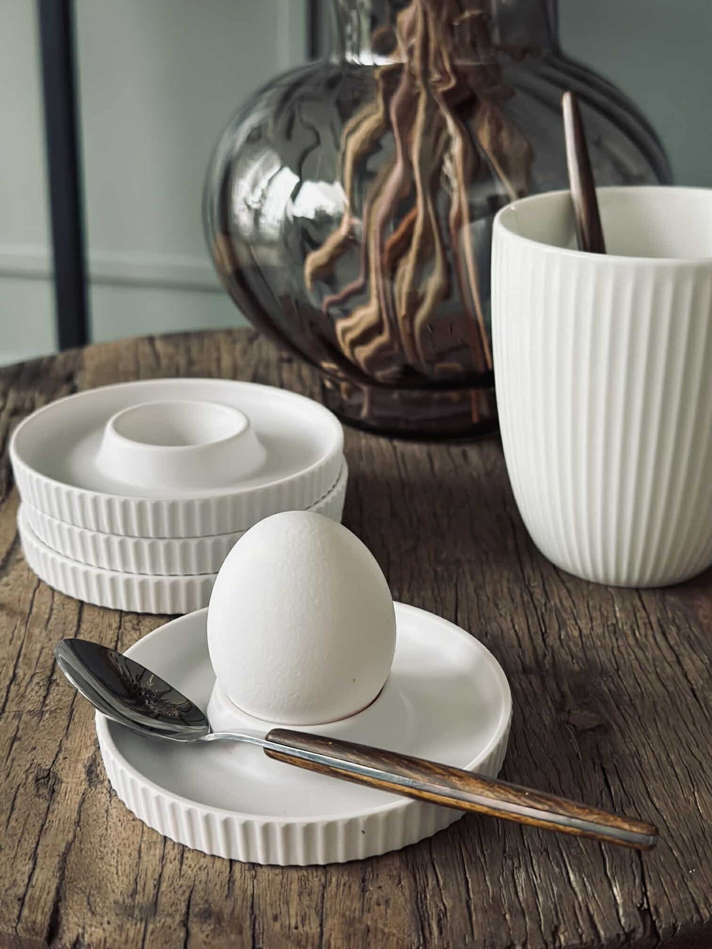 Äggkoppar Melamin Vit - 4 st.