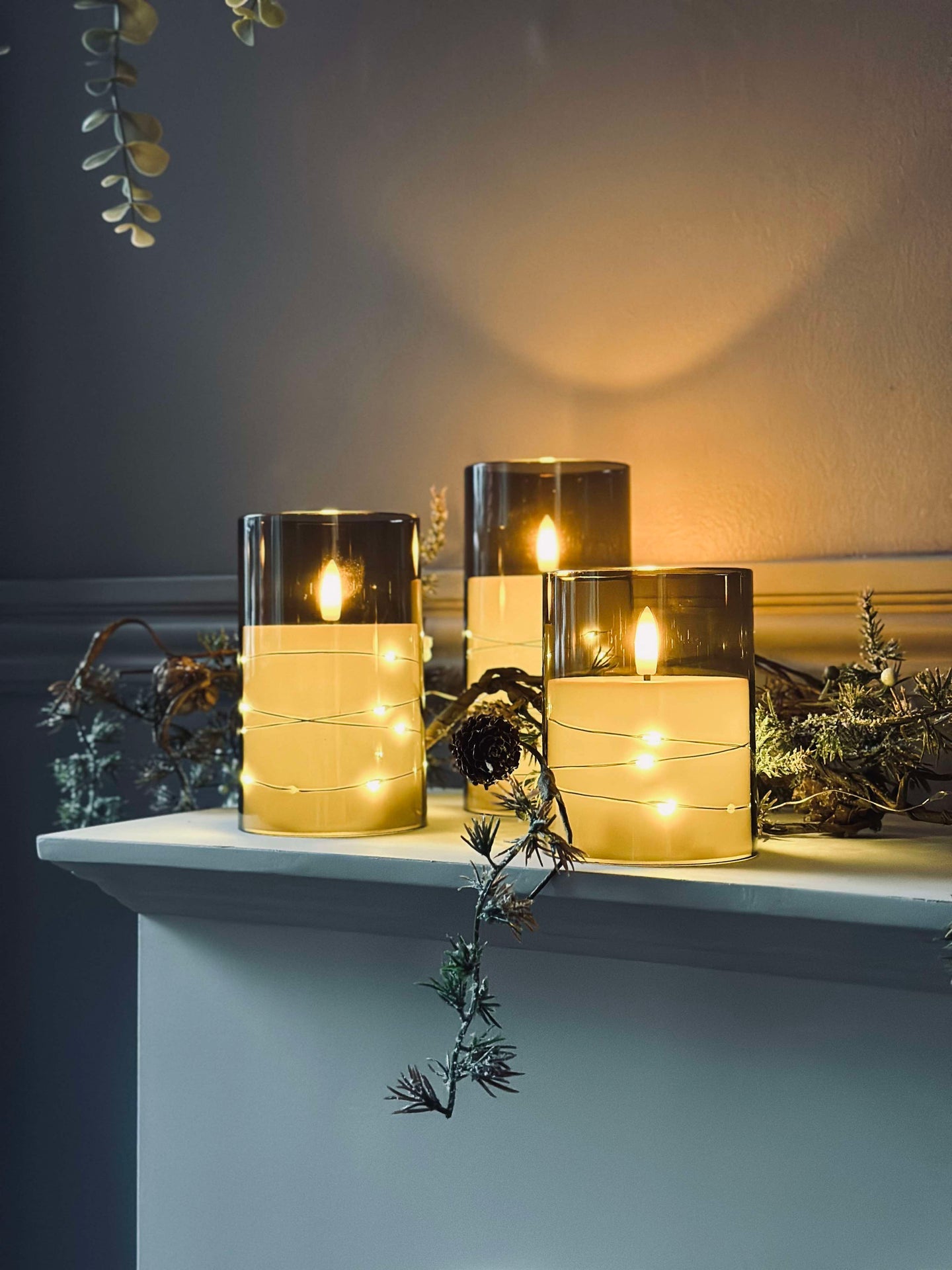 LED-ljus ALMA 3 st med fjärrkontroll