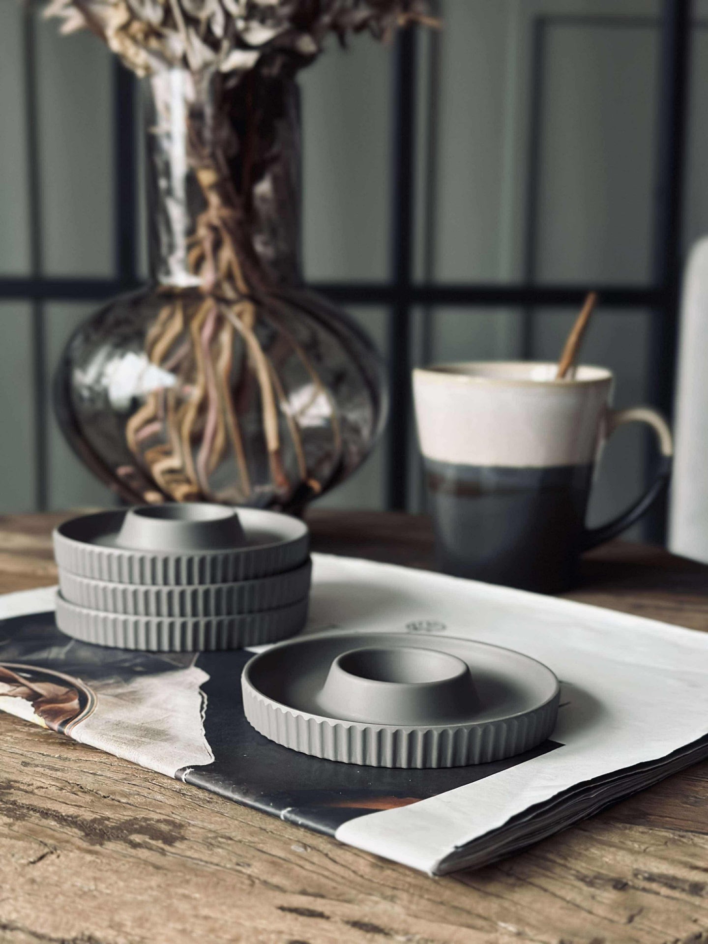 Äggkoppar Melamin Taupe - Set med 4 st.