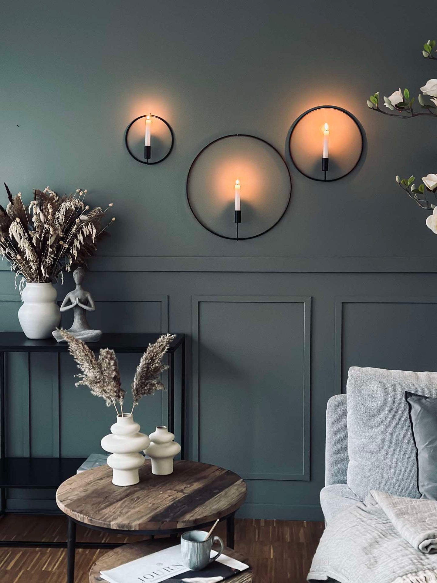 VIAMAJA Cirkelformad ljusstake - Svart - Ø 20 cm