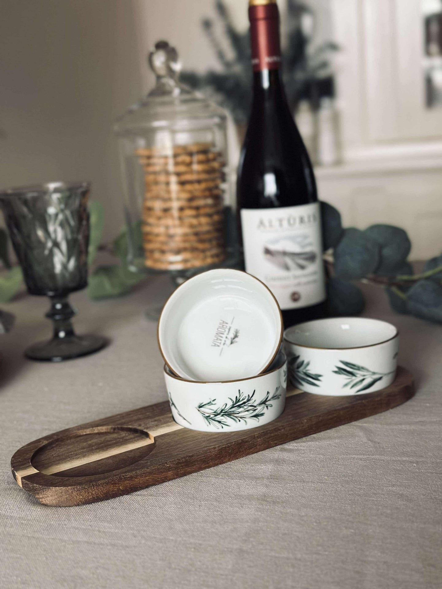 Tapas - 3 skålar och fat