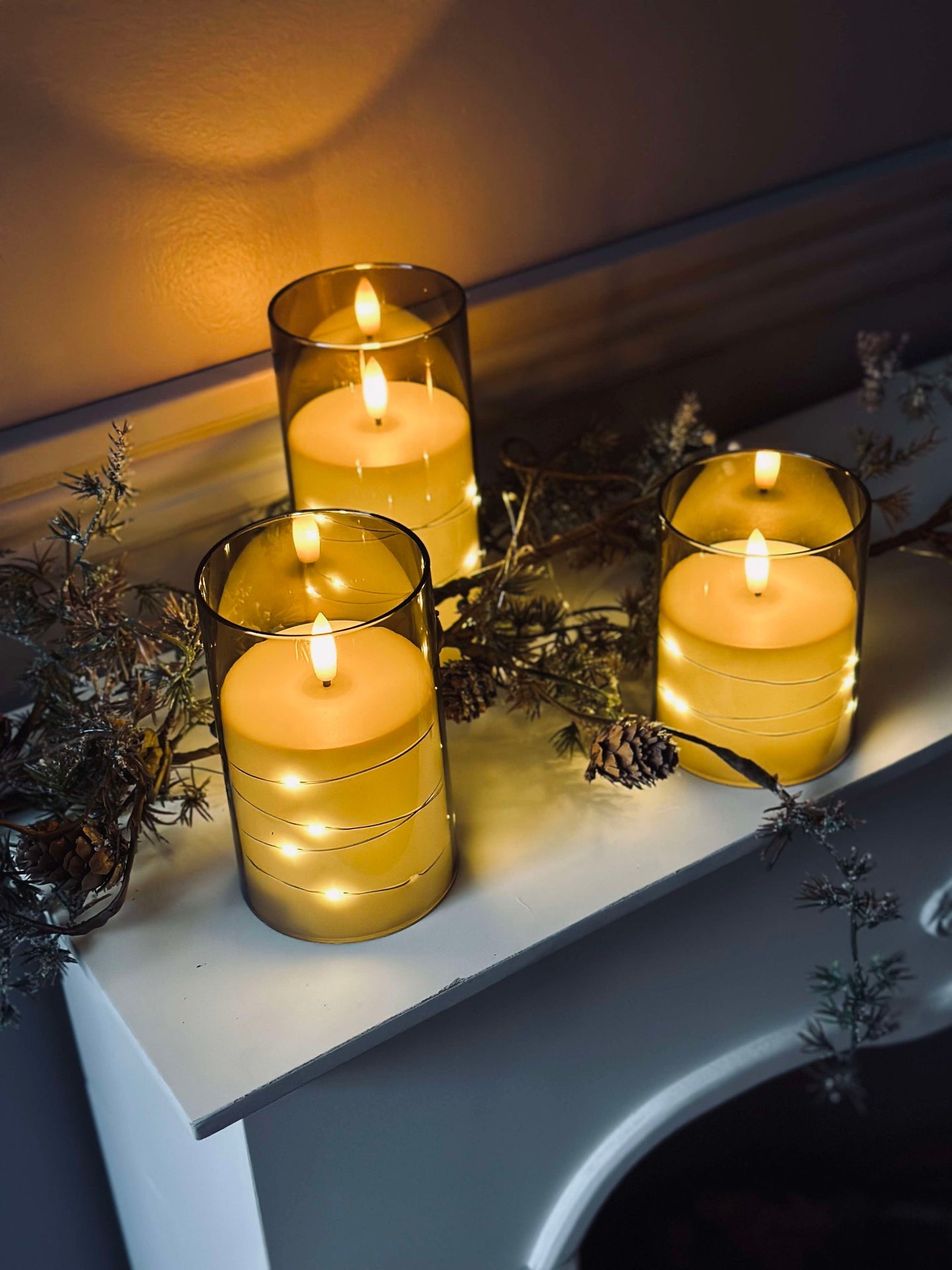 LED-ljus ALMA 3 st med fjärrkontroll