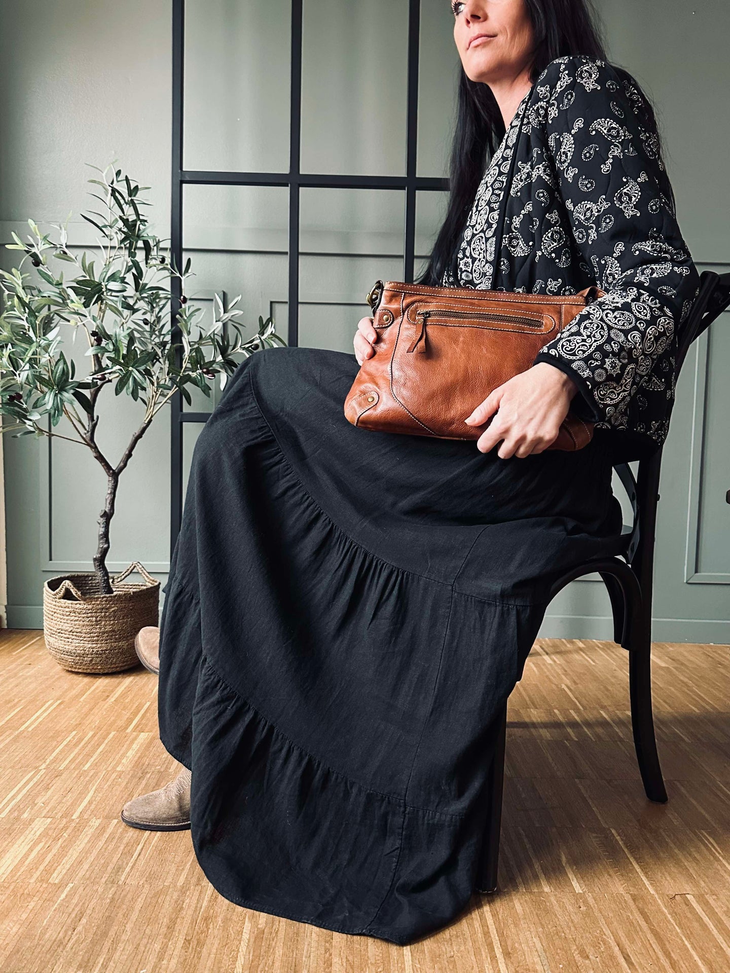 Kjol med smock - Svart