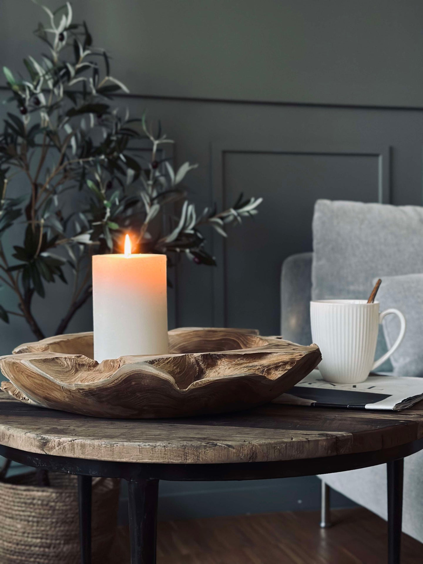 Skål av teakrot – Large