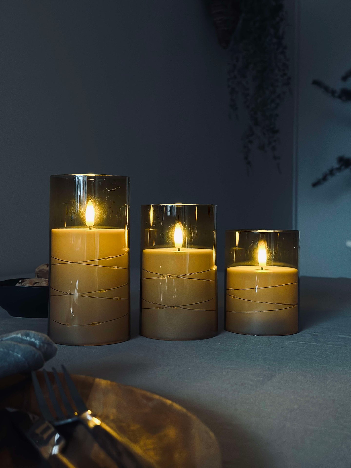 LED-ljus ALMA 3 st med fjärrkontroll