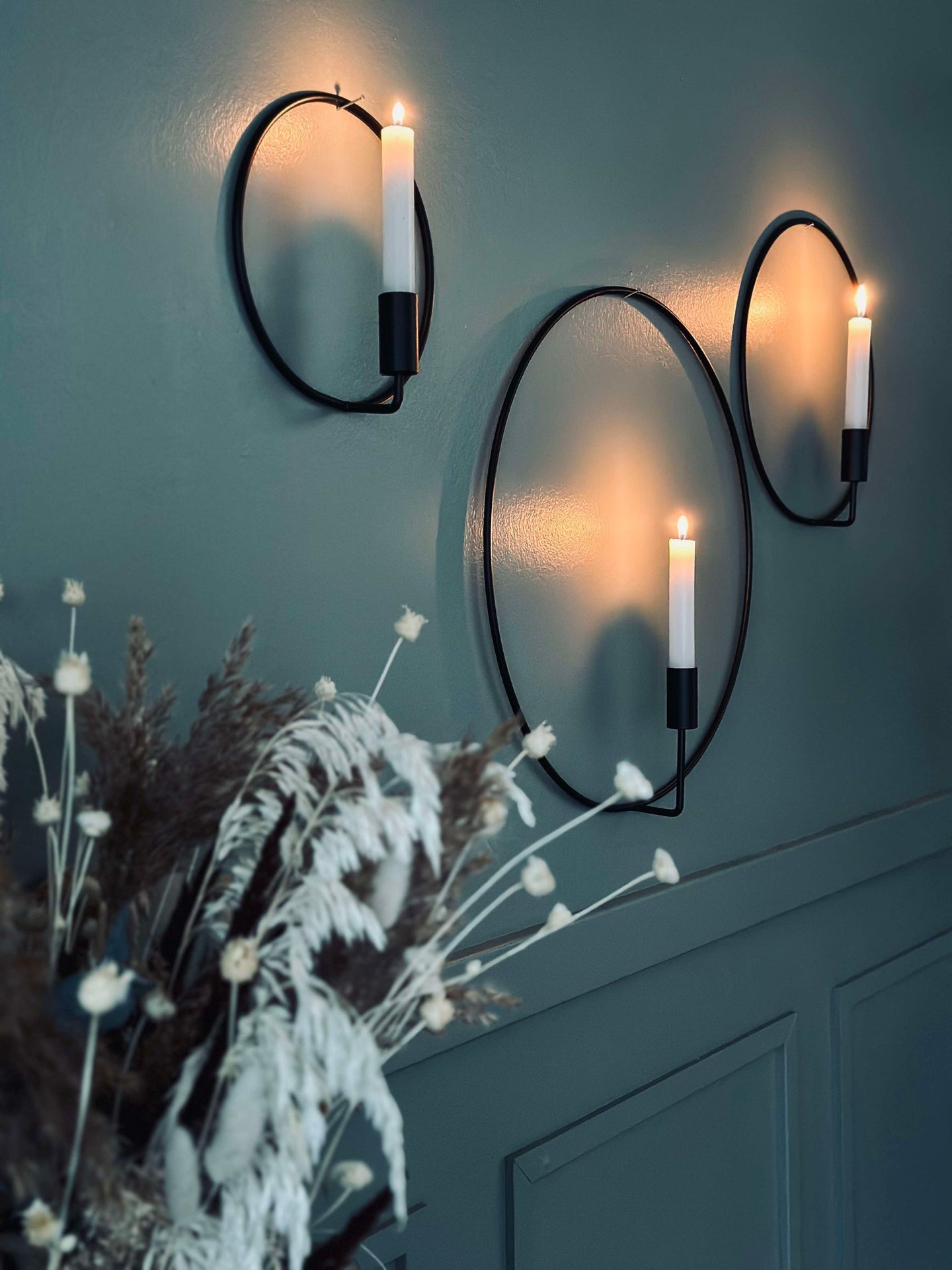 VIAMAJA Cirkelformad ljusstake - Svart - Ø 20 cm