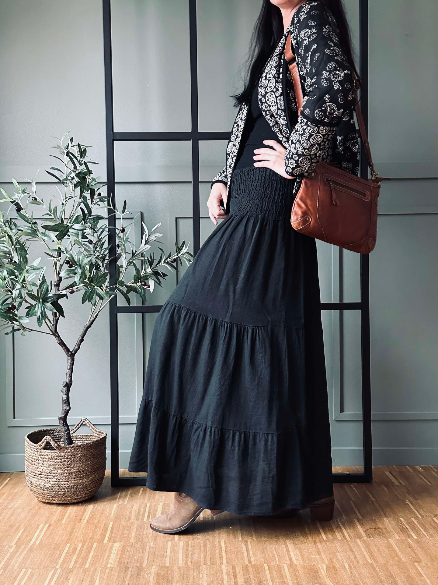 Kjol med smock - Svart