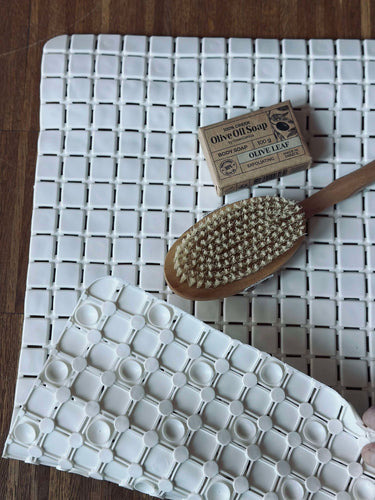 Badmatta med sugkoppar - Vit