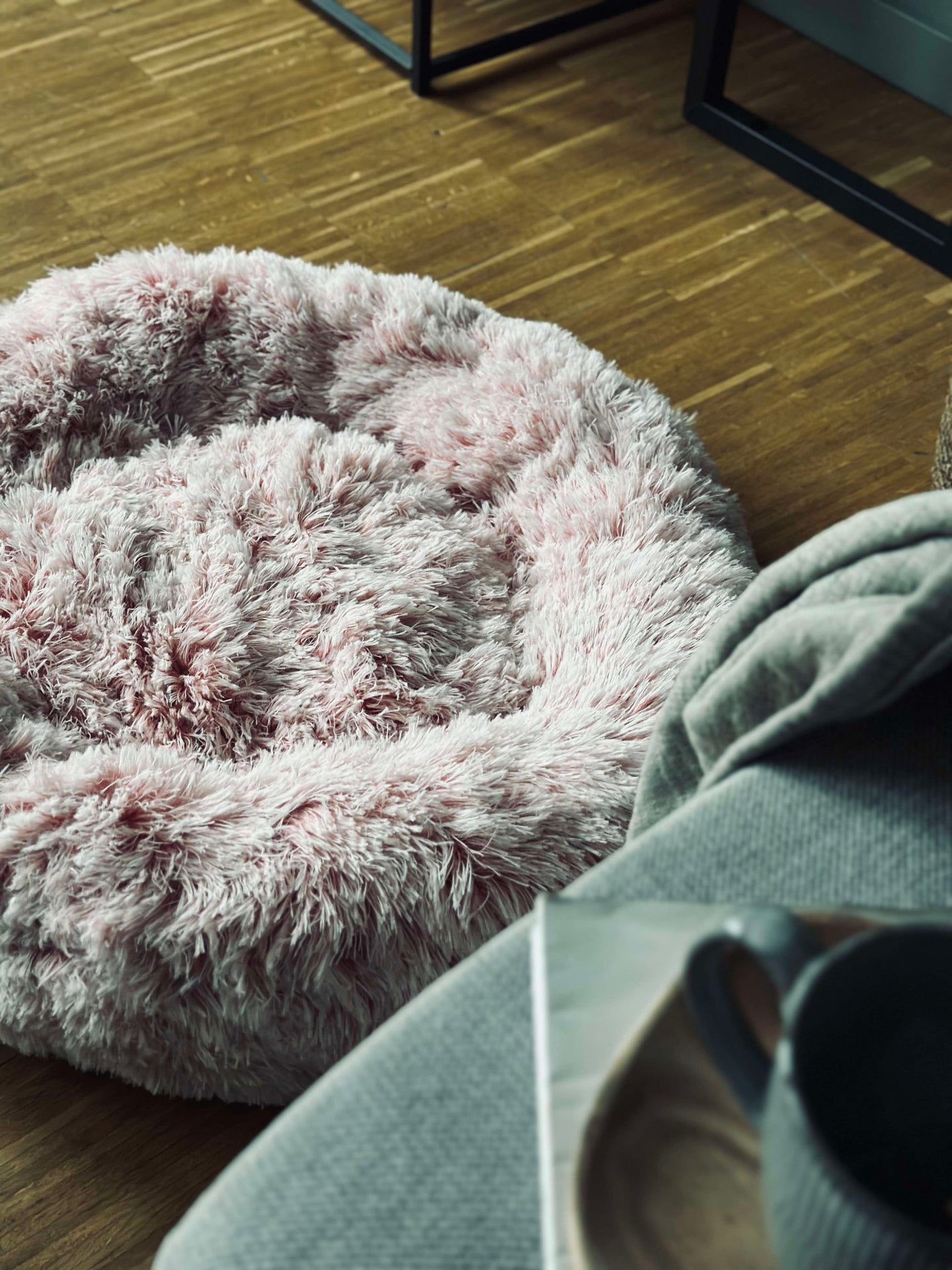 Fluffy hundbädd - Dia 60 cm Rosa