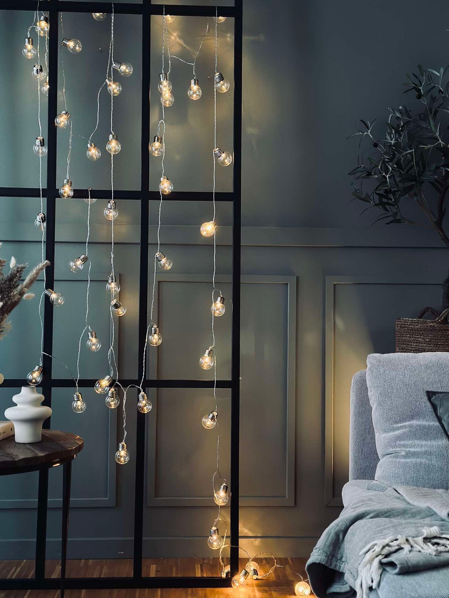 Stor ljusslinga med 50 LED-lampor och färgskifte - Godkänd för inomhus och utomhus