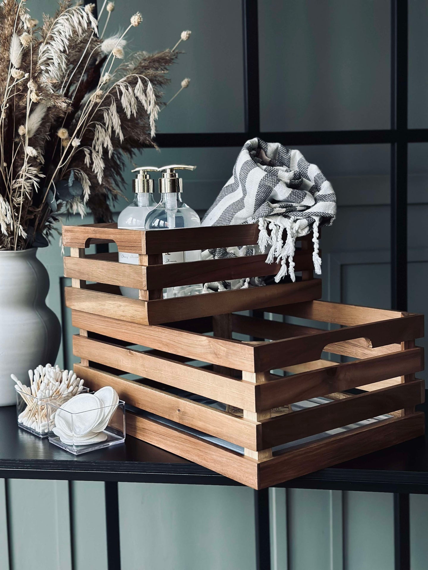 Äppellådor Akacia - Set om 2 st.