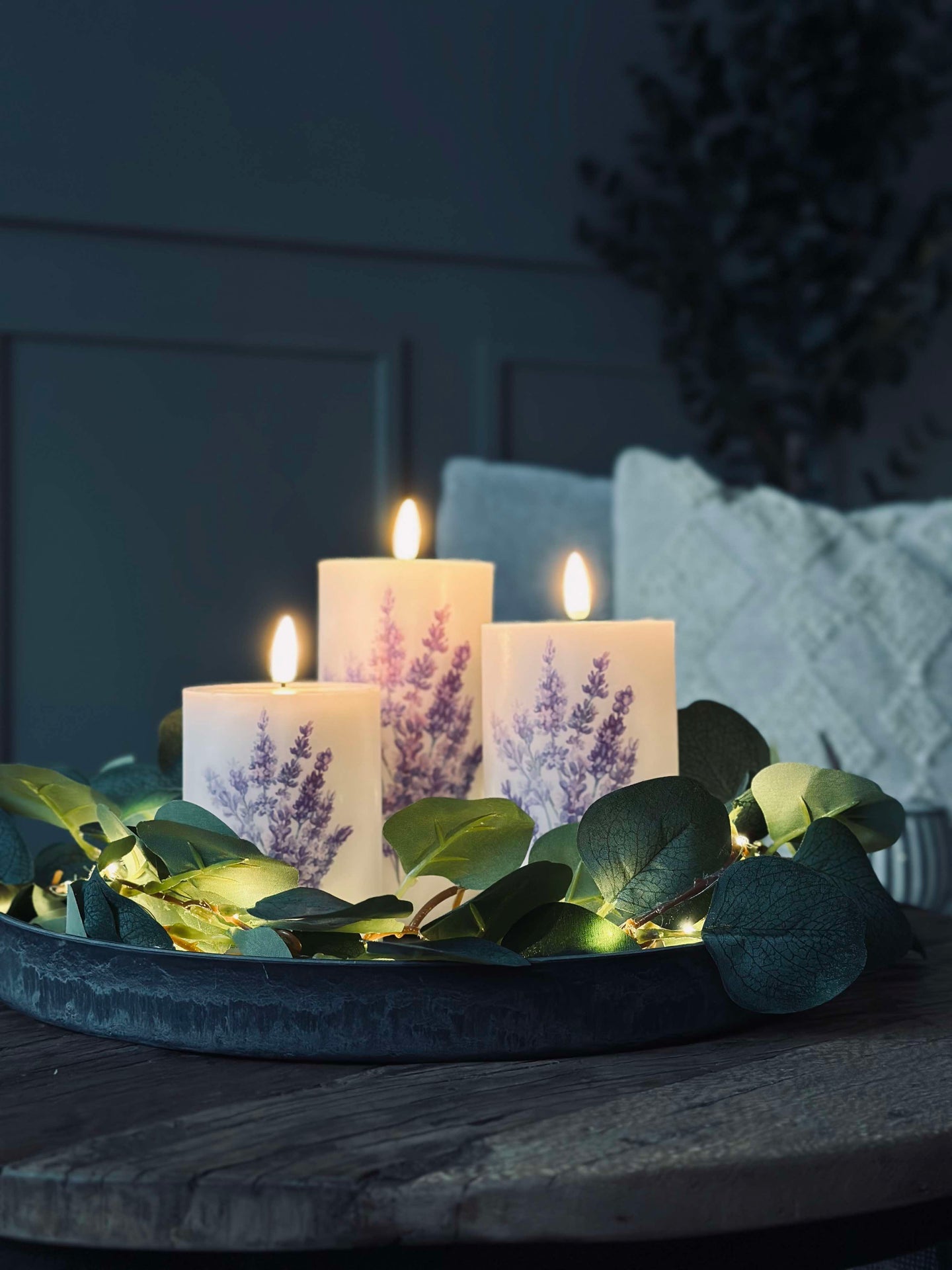 LED FLORA Lavendel – Set med 3 st och fjärrkontroll