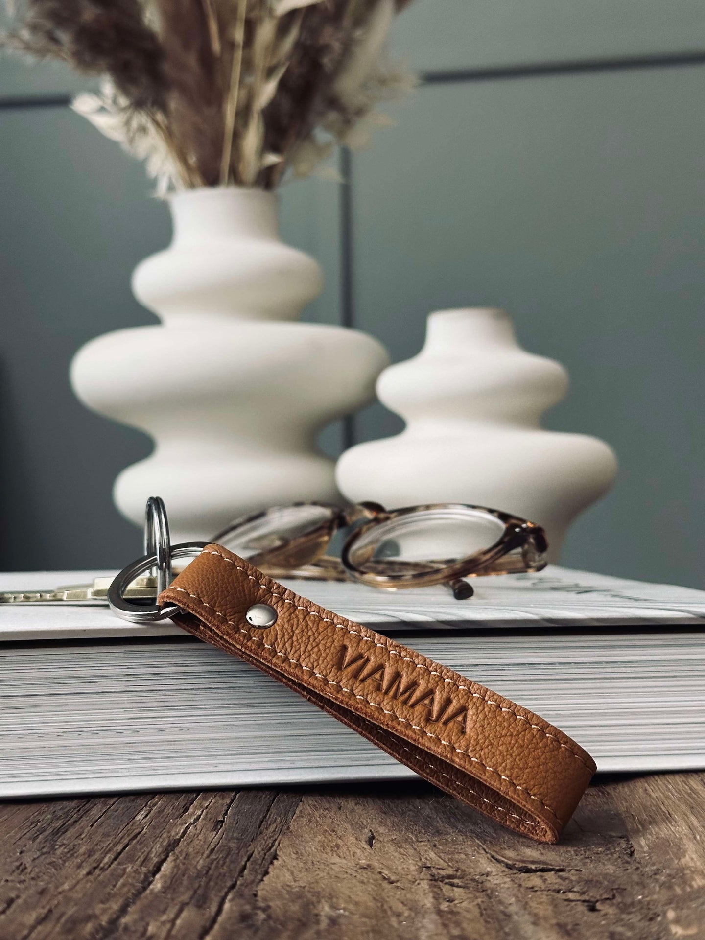 Nyckelring VIAMAJA - Cognac läder