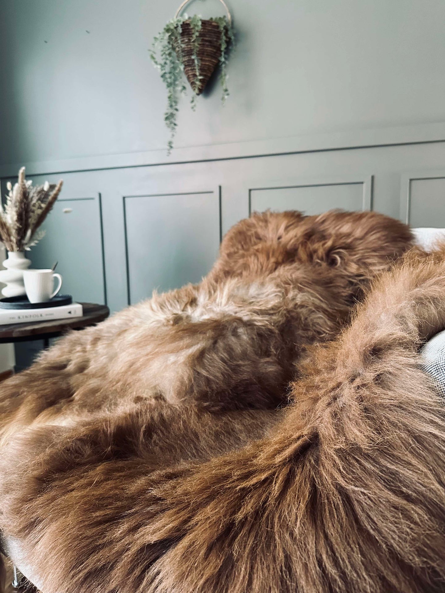 Isländskt lammskinn – Natur skinn Nougat nyanser