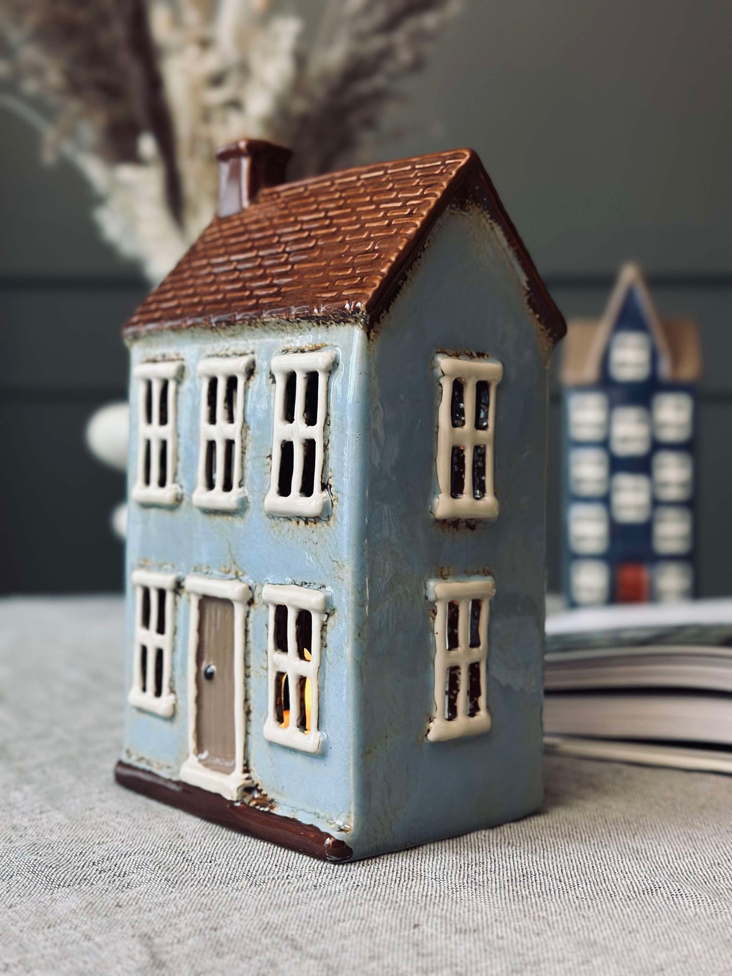 Keramikhus - Dammig blå