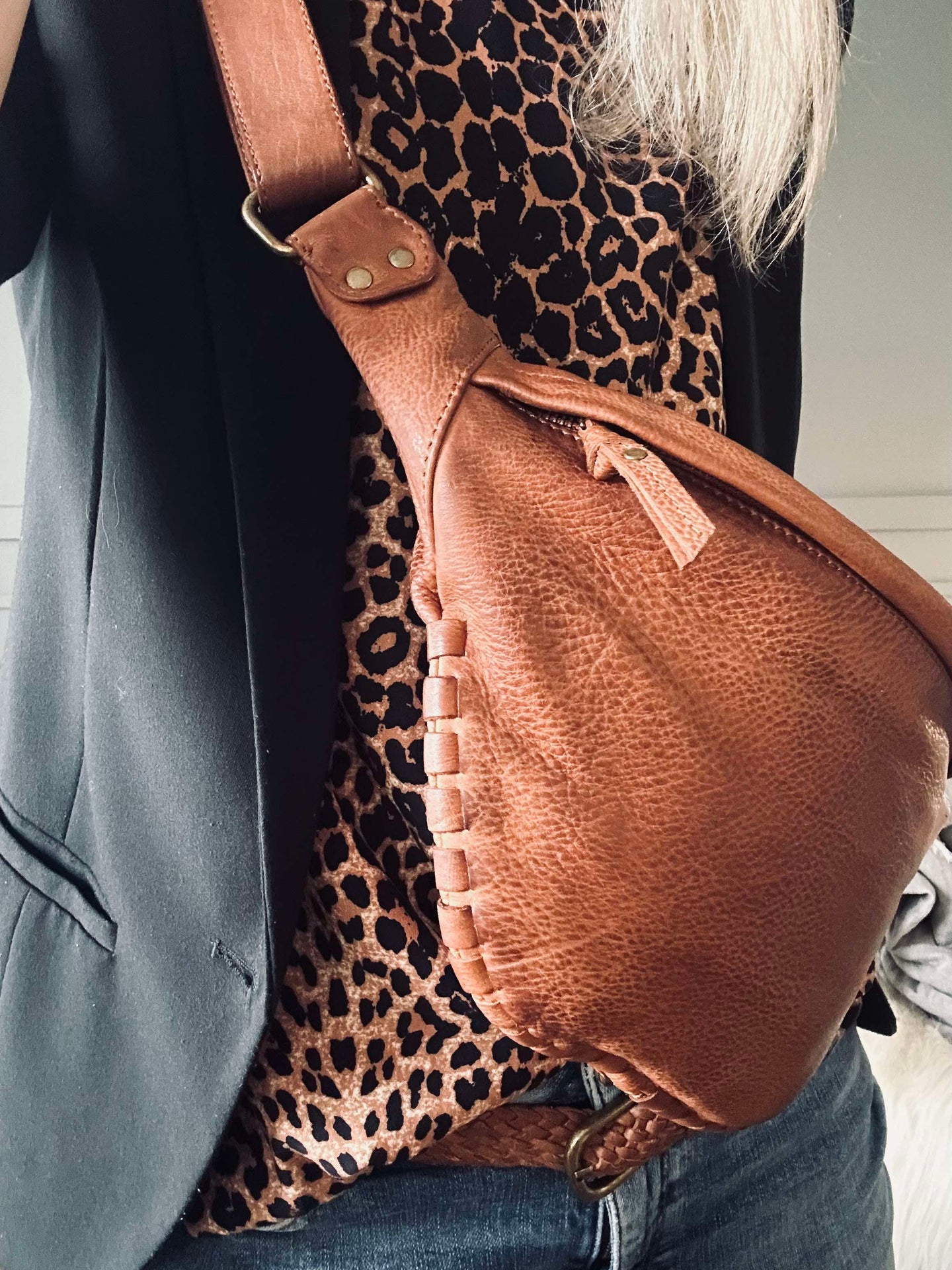 Magväska Jennie - Cognac
