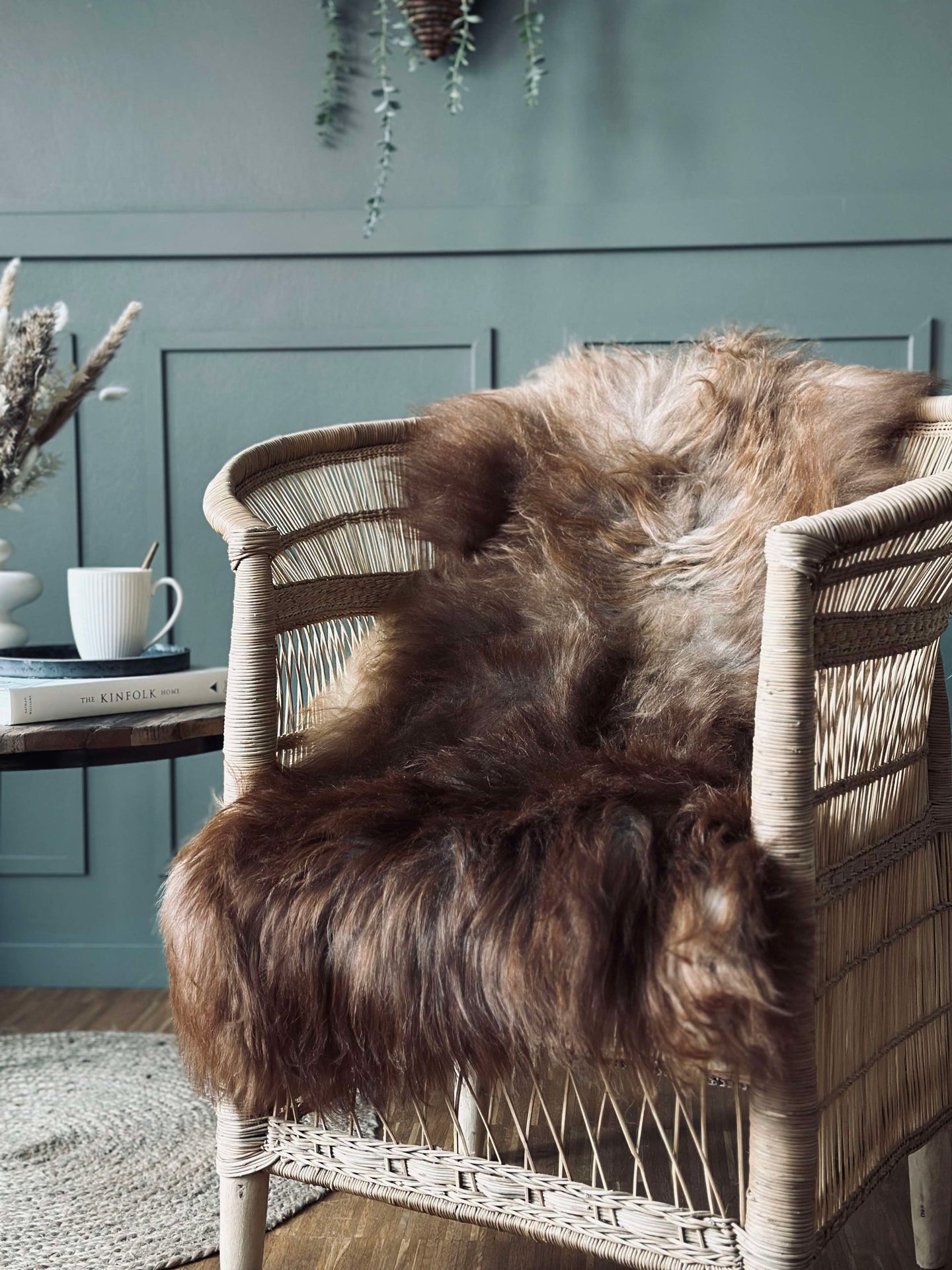 Isländskt lammskinn – Natur skinn Nougat nyanser