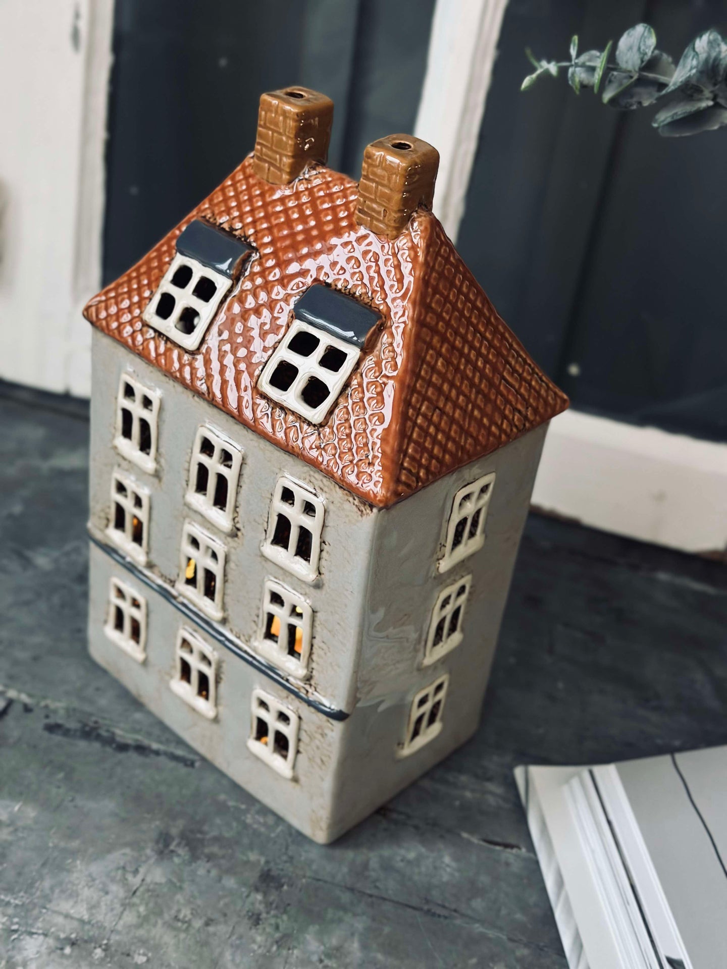 Ljuslykta Keramik - Beige