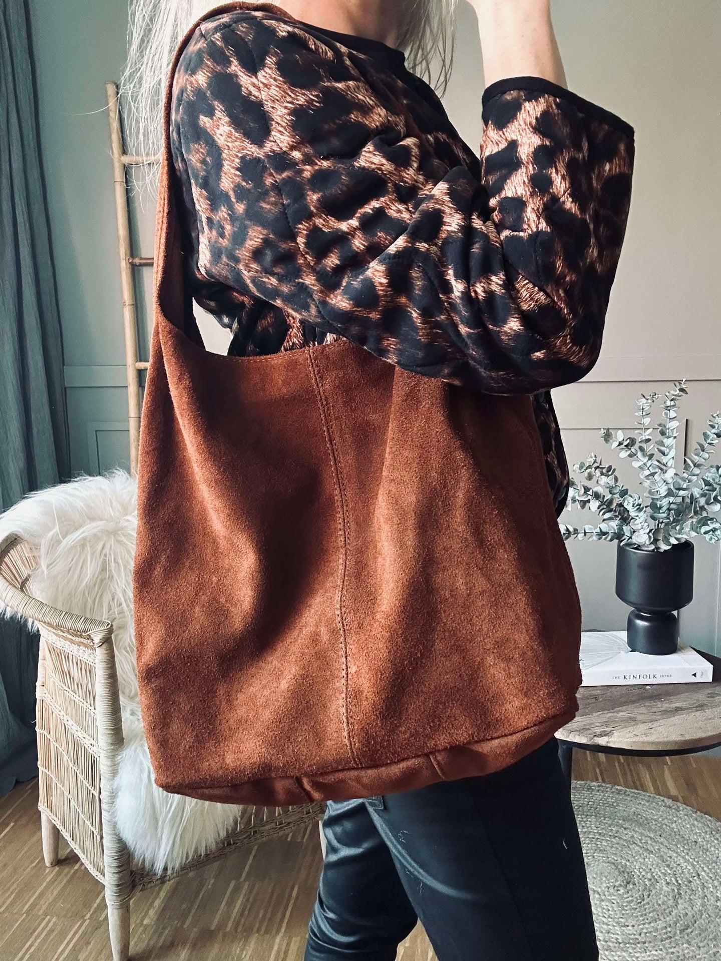 Shopper Dark cognac Mocka