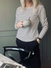 Blus Christel randig - Black / Creme