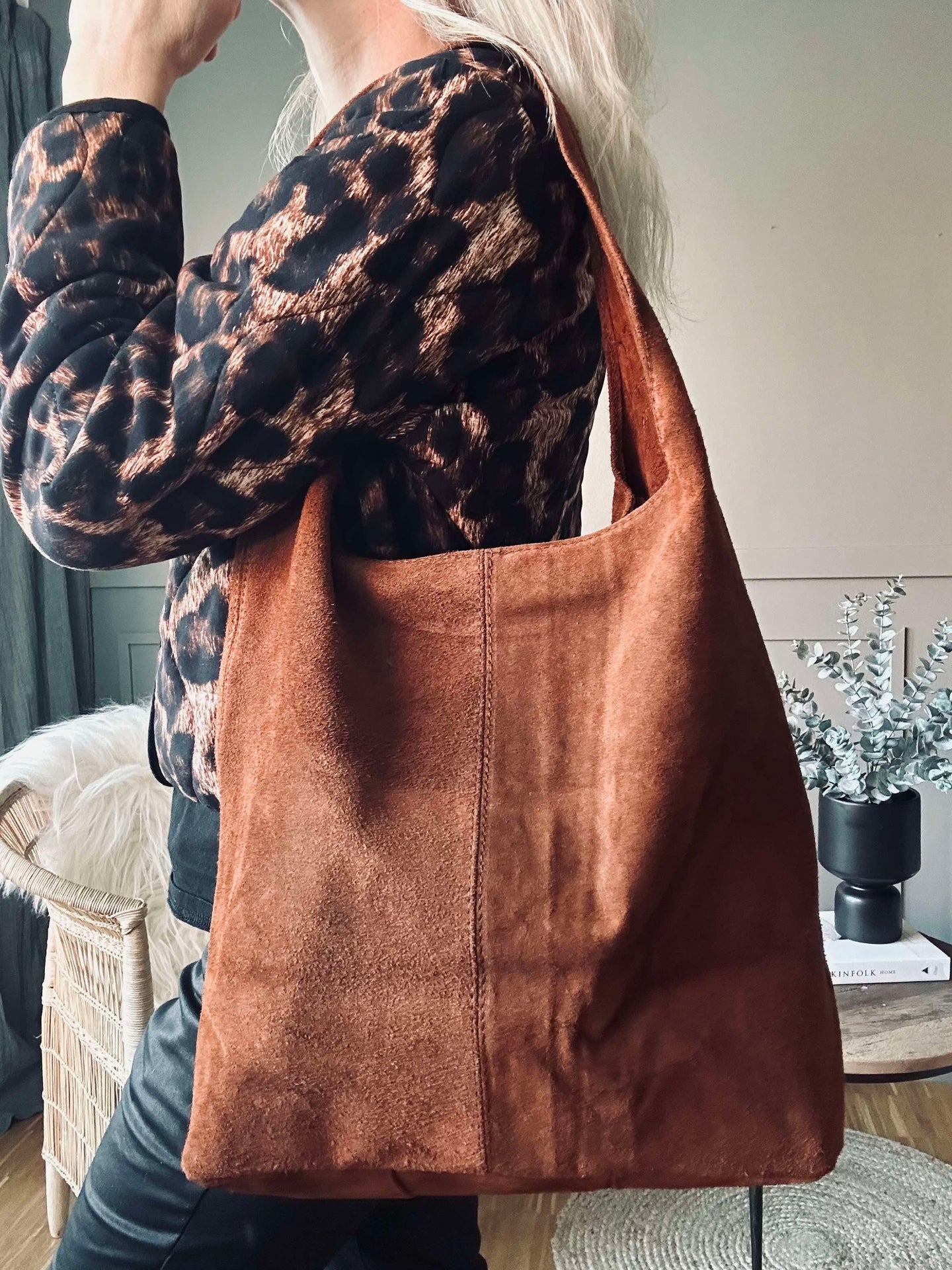 Shopper Dark cognac Mocka