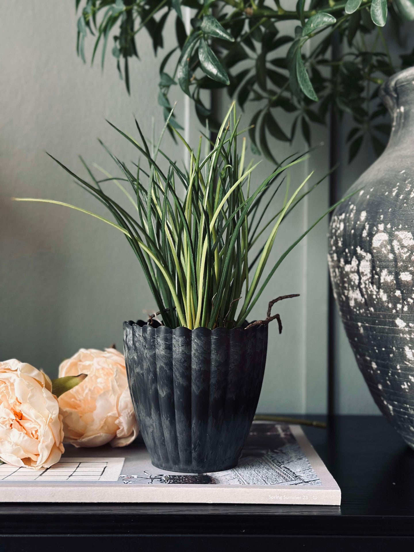 Kruka i stone betonglook - Small