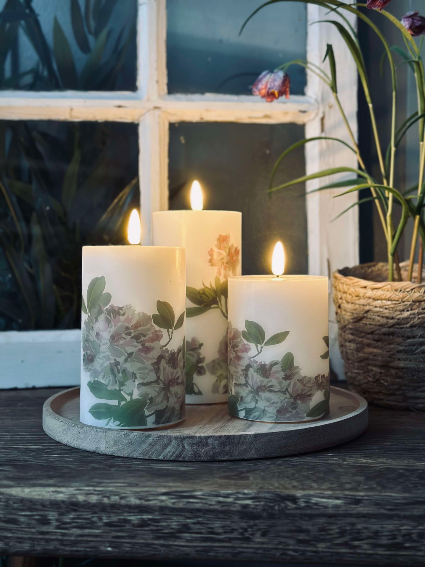 LED Hortensia – Set med 3 st och fjärrkontroll