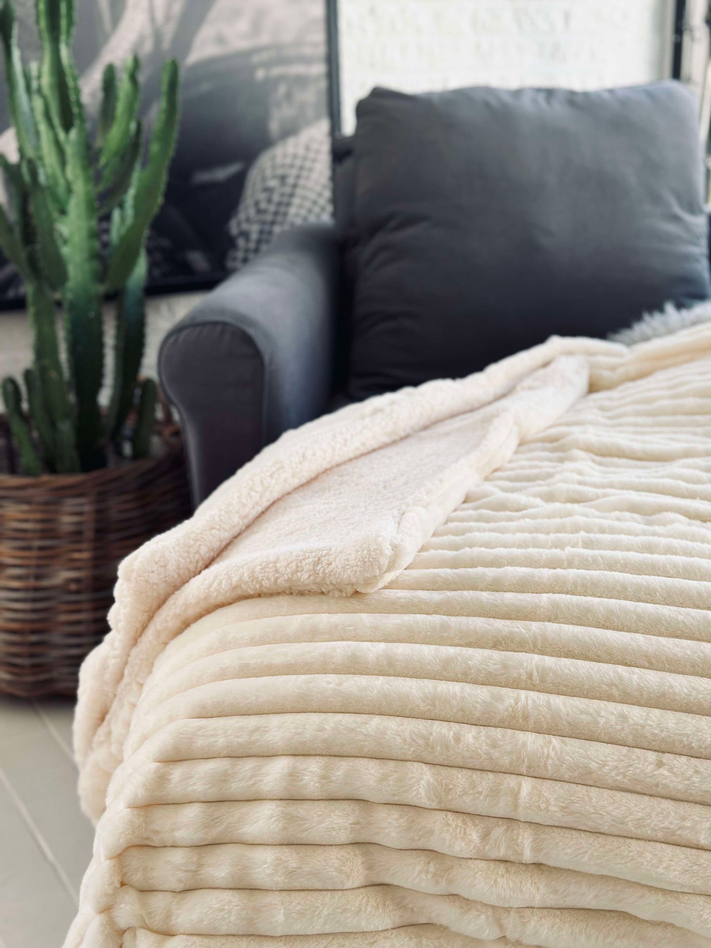 Överkast STRIB - Vit