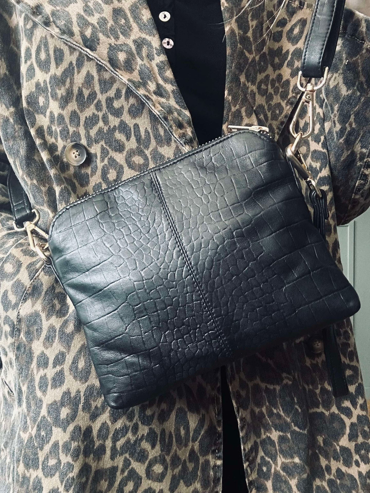 Kuvertväska krokodil