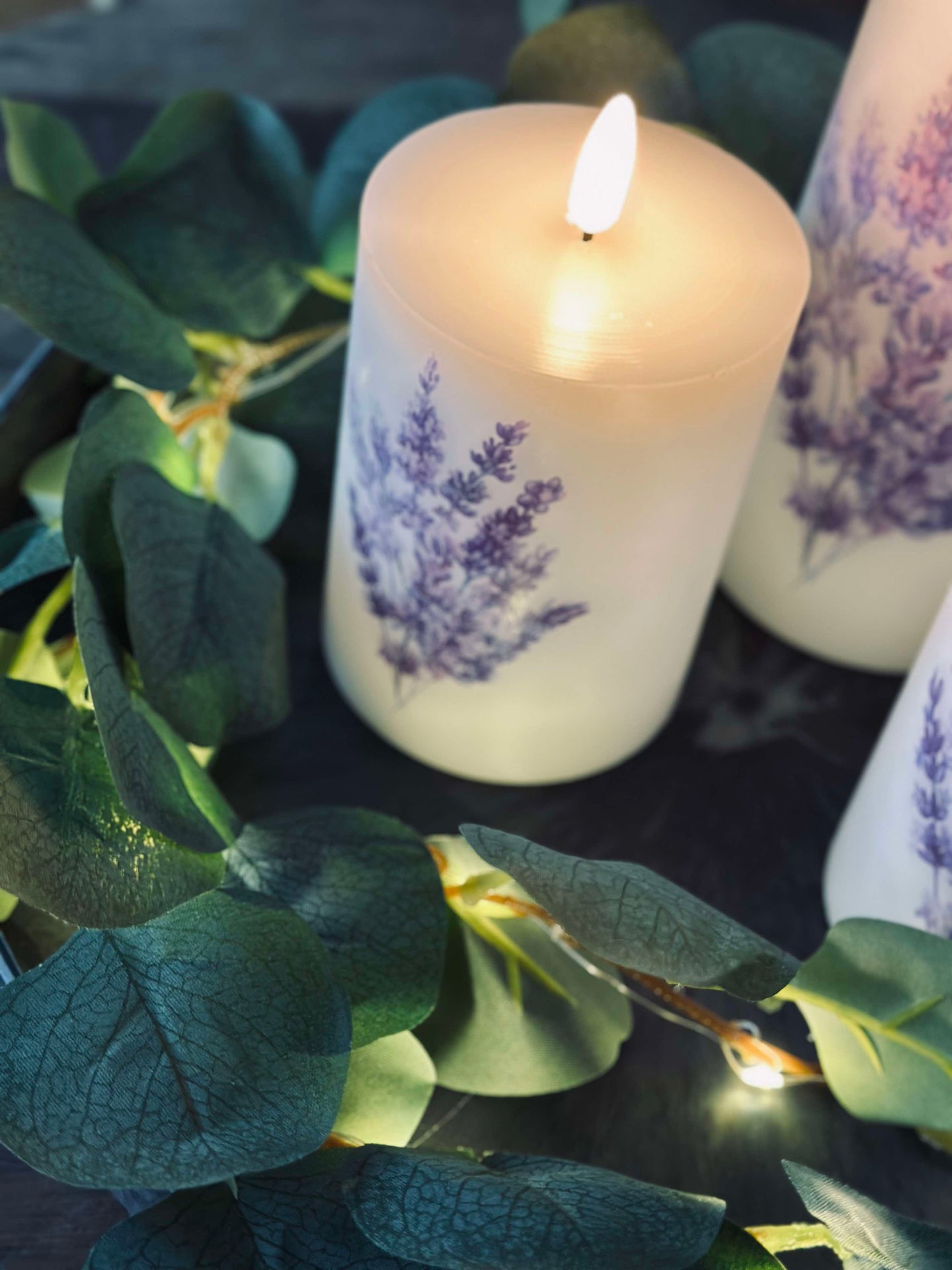 LED FLORA Lavendel – Set med 3 st och fjärrkontroll