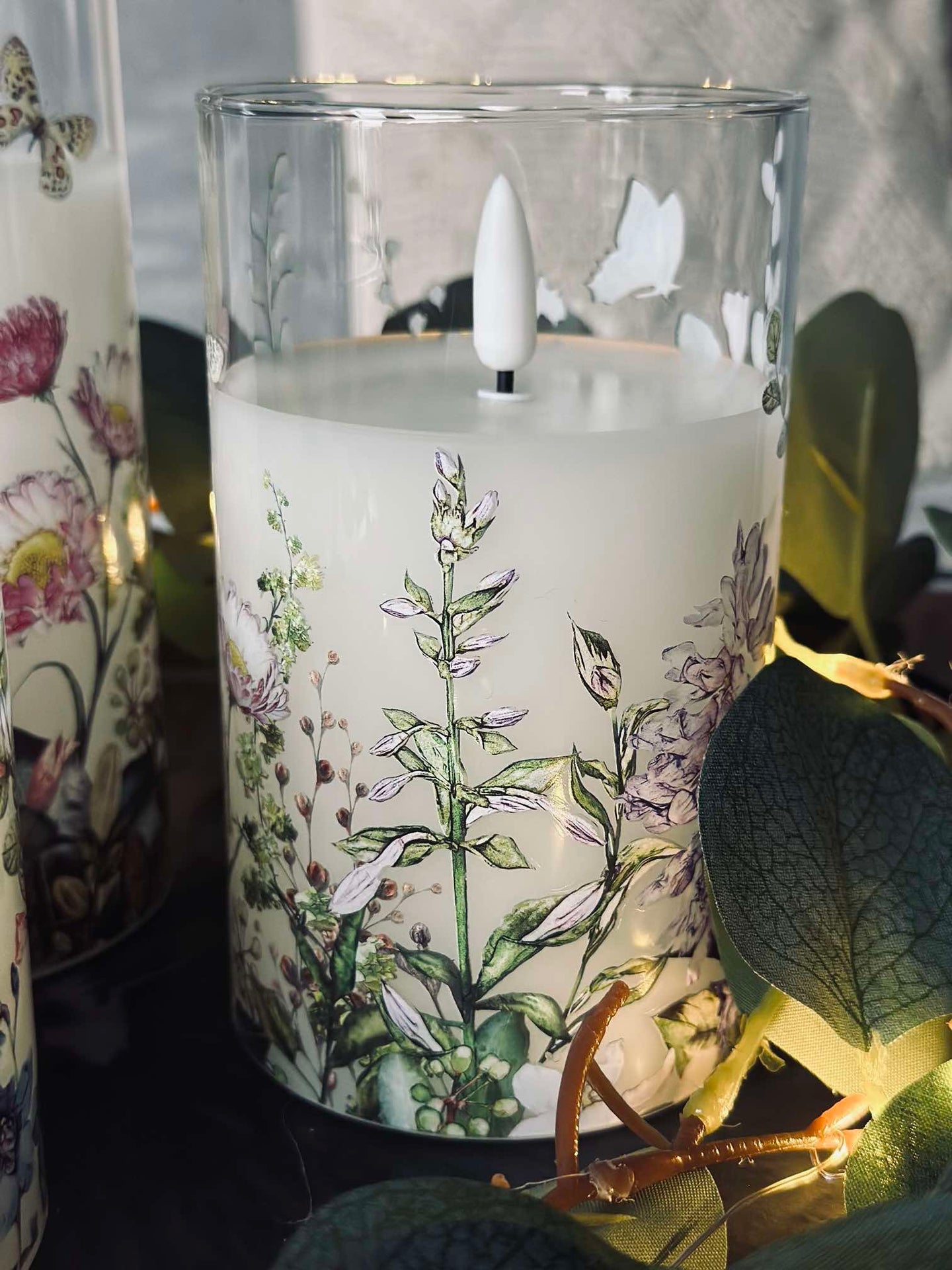 LED FLORA Cylinder – Set med 3 st och fjärrkontroll